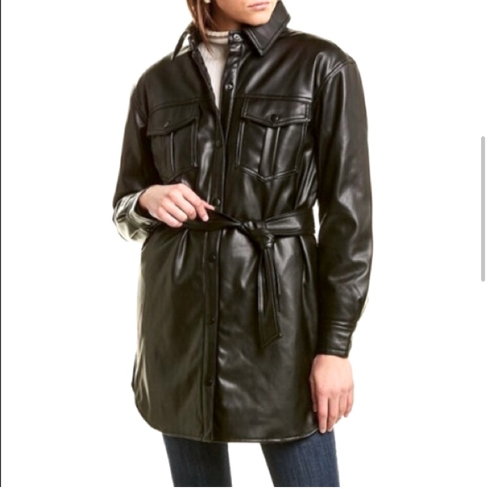 NVLT Womens Vegan Leather Shacket - size small